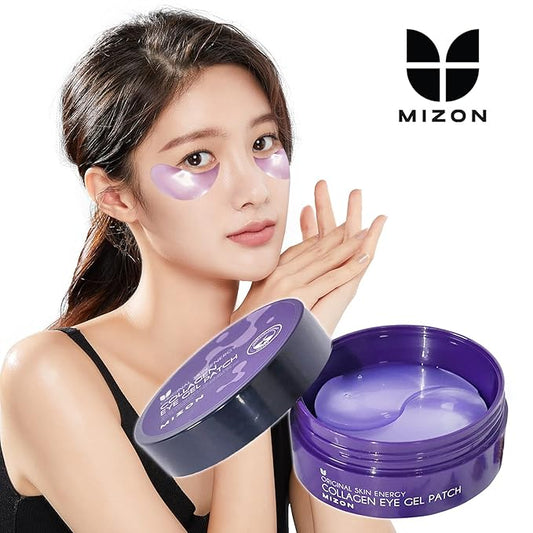 MIZON Marine Collagen Eye Gel Patch with Hydrolyzed Collagen, Caviar, and Chamomile for Firming, Nourishment, and Wrinkle Care- Korean Eye Mask– 60pcs –
