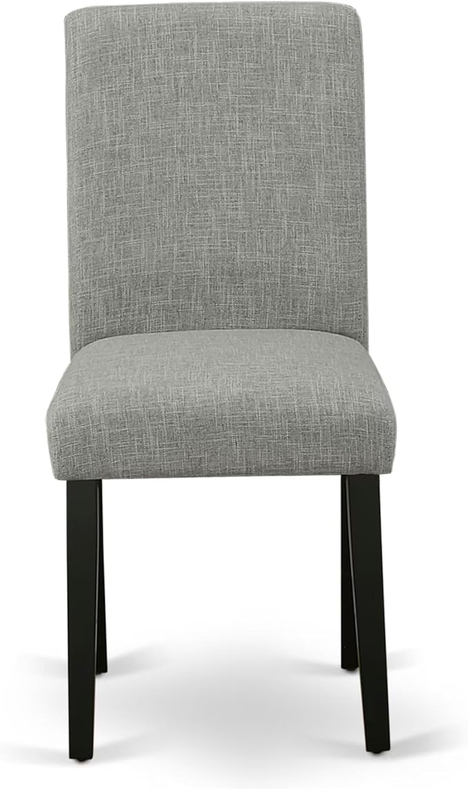East West Furniture V696AB106-6 6 Piece Modern Dining Table Set Contains a Rectangle Wooden Table with V-Legs and 4 Shitake Linen Fabric Parson Chairs with a Bench, 36x60 Inch, Multi-Color