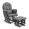 Storkcraft Premium Hoop Glider & Ottoman (Gray/Gray) — GREENGUARD Gold Certified Nursery Glider, Solid Wood Craftsmanship, Smooth-Gliding Nursery Chair and Ottoman, Award-Winning