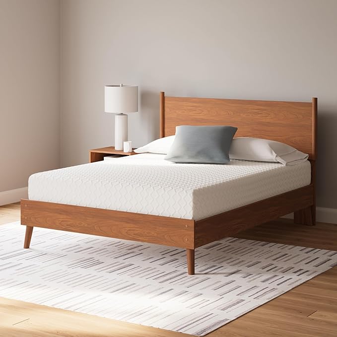 Signature Design by Ashley California King Size Chime 10 Inch Medium Firm Memory Foam Mattresswith Green Tea & Charcoal Gel for Pressure Relief, Fiberglass Free, Mattress In A Box