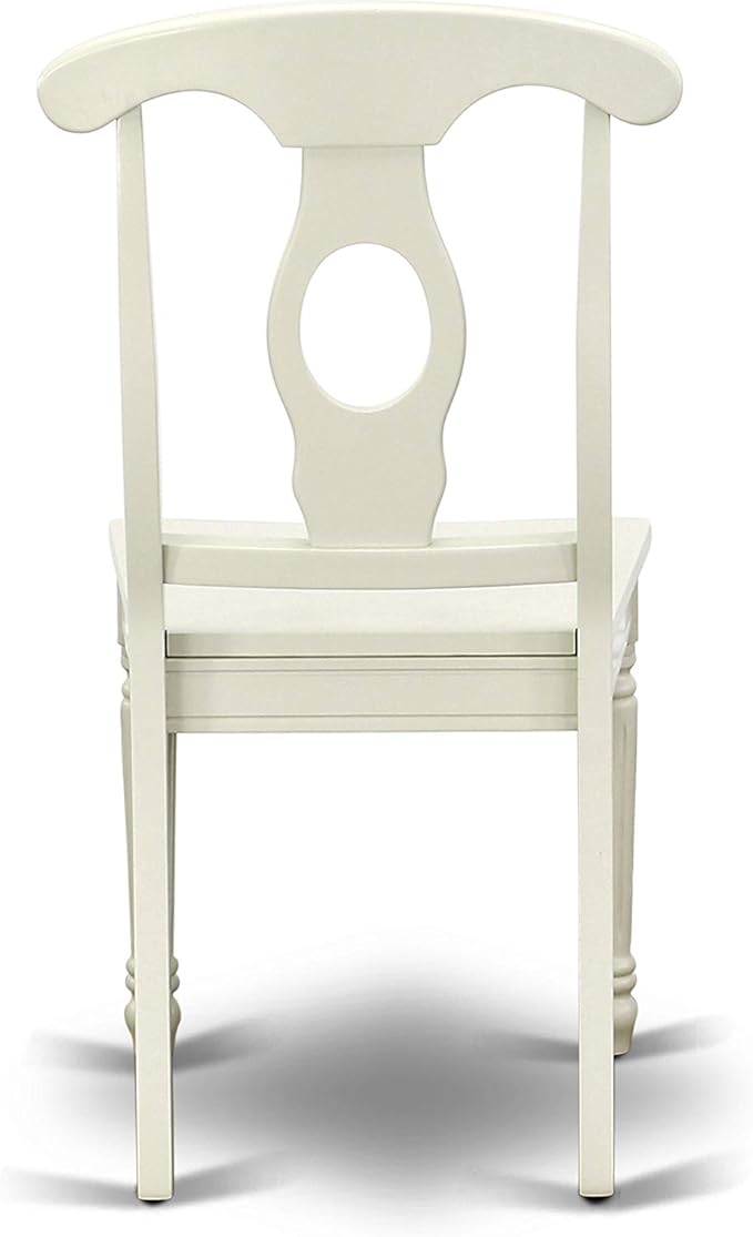 East West Furniture DOKE5-LWH-W 5 Piece Kitchen Table Set for 4 Includes a Rectangle Dining Room Table with Butterfly Leaf and 4 Solid Wood Seat Chairs, 42x78 Inch, Linen White