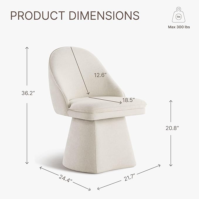 Swivel Dining Chairs Modern Desk Chair Upholstered Linen Fabric Side Chair for Kitchen Dining Room Bedroom,Linen,4 Box