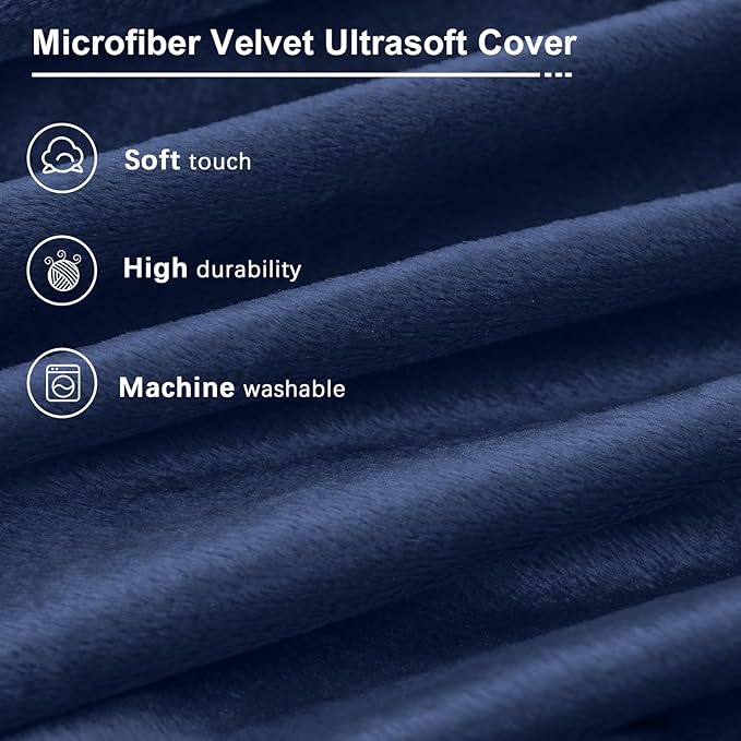 Bean Bag Chairs for Adults - Giant Bean Bag Chair Convertible Bean Bag Bed - Beanbag Chair with Micro Fiber Cover/Furniture Foam Filler - Floor Couch Sofa in Bedroom Dorm Room - Queen Navy Blue