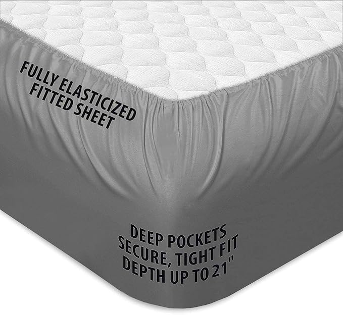 COONP Full Mattress Topper, Extra Thick Pillowtop, Cooling Plush Mattress Pad Cover Bed Topper Protector with 8-21 Inch Deep Pocket (Grey, Full)