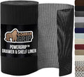 GORILLA GRIP powerGRIP Drawer Shelf and Cabinet Liner, Thick Strong Hold, Non-Adhesive Liners Protect Kitchen Cabinets and Cupboard, Bathroom Drawers, Easy Install, Breathable Mat, 20" x20', Black