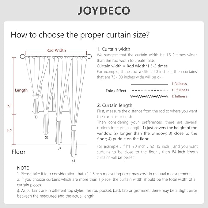 Joydeco 100% Blackout Curtains for Bedroom - Natural Linen Curtains 37"W x 72"L Long, Thermal Insulated 2 Panels Linen Light Blocking Drapes, Rod Pocket & Back Tabs, Darkening Privacy for Living Room