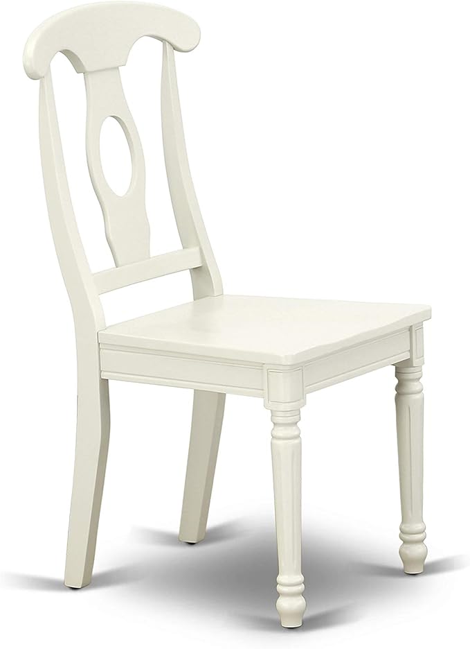 East West Furniture DOKE5-LWH-W 5 Piece Kitchen Table Set for 4 Includes a Rectangle Dining Room Table with Butterfly Leaf and 4 Solid Wood Seat Chairs, 42x78 Inch, Linen White