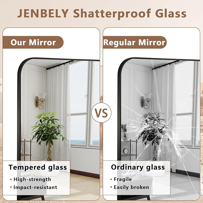 Matte Black Mirror, 24"x36" Rectangle Bathroom Mirror, Metal Frame Rectangle Corner Vanity Mirror, Wall Mounted Mirror for Modern, Living Room, Bedroom, Horizontal Or Vertical