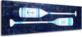Yihui Arts Coastal Canvas Wall Art - Navy Blue and White Oar Painting for Bedroom Bathroom Decor