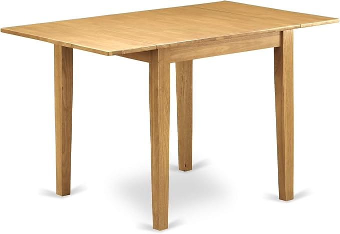 East West Furniture NDVA3-OAK-W 3 Piece Modern Dining Table Set Contains a Rectangle Wooden Table with Dropleaf and 2 Dining Chairs, 30x48 Inch, Oak