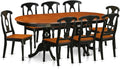 East West Furniture PLKE9-BCH-W 9 Piece Dining Table Set Includes an Oval Dining Room Table with Butterfly Leaf and 8 Wood Seat Chairs, 42x78 Inch, Black & Cherry