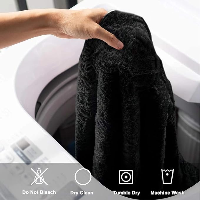 BCU 7FT Big Bean Bag for Adults Kids Without Filling Funny Patterns Embroidered oversized Bean Bag Chair Cover for Stuffed Animal Storage, Black