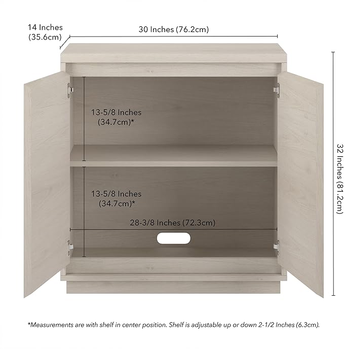 Henn&Hart Presque Accent Cabinet, 30" Wide, Alder White