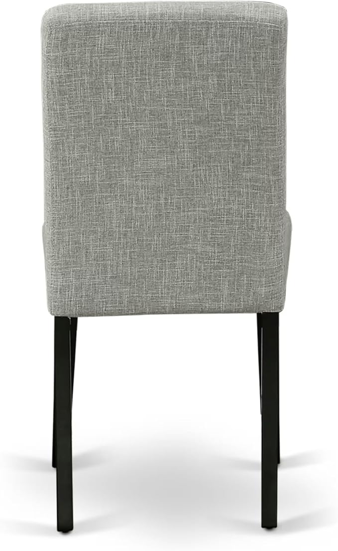 East West Furniture V697AB106-9 9 Piece Dining Room Table Set Includes a Rectangle Kitchen Table with V-Legs and 8 Shitake Linen Fabric Parson Dining Chairs, 40x72 Inch, Multi-Color