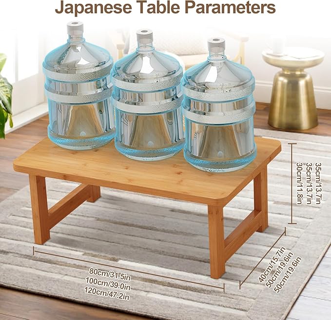 Japanese Floor Sitting Table, Folding Wood Tea Table Chabudai Japanese Coffee Table Low Table for Living Room Home Tatami Office (B 47.2 * 19.6 * 13.7 INCH)