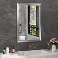 Amorho 24x36 Inch Bathroom Mirror Silver, Thick Metal Framed Wall Mirrors for Over Sink, Brushed Nickel Mirror Perfect for Bedroom, Living Room, Entryway, Rectangle (Horizontal/Vertical).