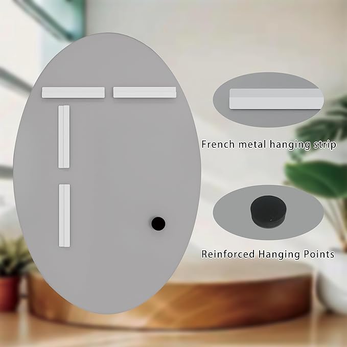 Oval Bathroom Mirror, 24X36 inch Oval Frameless Mirror, Frameless Mirrors for Bathroom,Beveled Bathroom Mirror.