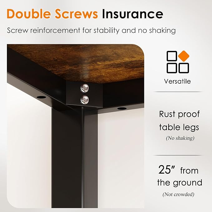 DlandHome 31.5 Inches Small Computer Desk for Home Office Writing Table for Small Spaces Study Table Laptop Desk (Retro)