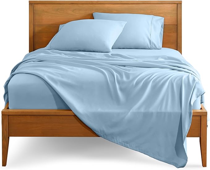 Bare Home Split King Sheet Set - 1800 Ultra-Soft Microfiber Bed Sheets - Double Brushed - Deep Pockets - Easy Fit - 5 Piece Set - Bed Sheets & Pillowcases (Split King, Light Blue)