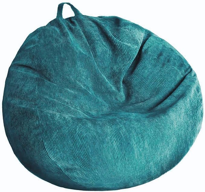 Stuffed Animal Storage Bean Bag Chair Cover (No Filler) Washable Ultra Soft Corduroy Bean Bag Cover for Organizing Plush Toys or Textile, Sack Bean Bag for Adults, Teens