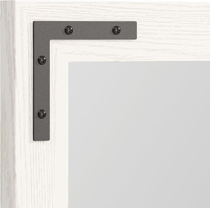VocalStar White Wood Framed Mirror 28 x 40 Inch, Rustic Natural White Wooden Rectangle Bathroom Vanity Wall Mirror for Farmhouse Boho Decor, 1/4-inch Shatterproof Glass | Waterproof