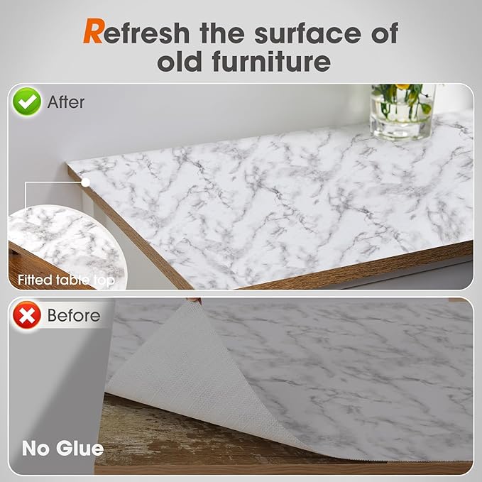 Beautysaid Shelf and Drawer Liner for Kitchen Cabinet, Non Adhesive Non Slip Shelf Paper Waterproof Washable Thickened for Dresser Pantry Shelve Bathroom Protector Liner(Marble,12 in x 20 FT)
