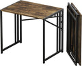 32 inch Small Folding Computer Desk, Writing Gaming Computer Desk for Small Spaces, No Assembly Required Home Office Desk, Rustic Brown