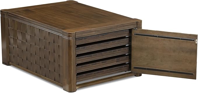 X12AS-0C8-27 - 14-Pc Dining Table Set contains an Extendable Rectangle Kitchen Table, 1 Coffee Table and 12 Polyester Fabric Dining Chairs, 39x120 Inch, Antique Walnut