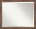 Amanti Art Brown Wall Mirror 25x31 Pia Medium Brown Narrow Rectangle Bathroom Mirror for Wall Decor Living Room, Large Casual Frame, Hangs Horizonally and Vertically, Bathroom Decor, Beveled Edge