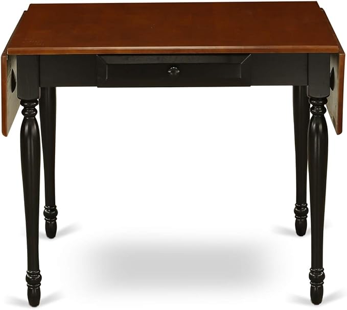East West Furniture MZDA3-BCH-W 3 Piece Dinette Set for Small Spaces Contains a Rectangle Dining Table with Dropleaf and 2 Kitchen Dining Chairs, 36x54 Inch, Black & Cherry