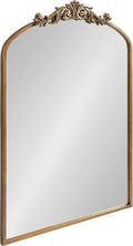 Kate and Laurel Arendahl Traditional Arch Mirror, 24 x 36, Antique Gold, Baroque Inspired Wall Decor