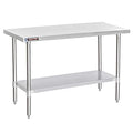 DuraSteel 30x60 Stainless Steel Work Table - NSF Commercial Prep Metal Table - Outdoor Pizza Oven Stand w/Under Shelf - Kitchen Island Laundry Utility Garage Microwave Stand Large Rolling Storage Cart