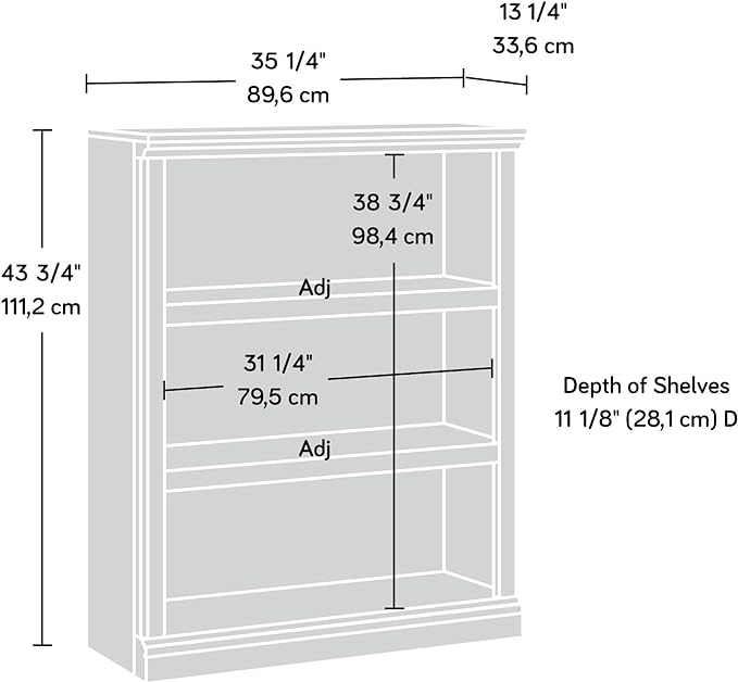 Sauder Miscellaneous Storage 3-Shelf Bookcase/ Book shelf, Oiled Oak finish