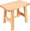 Bamboo Step Stool for Kids Adults Bathroom, 8 Inch One Step Stool You Can Sit On for Bedroom and Kitchen (Small).