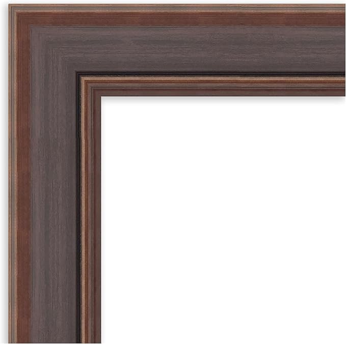 Amanti Art Brown Wall Mirror 32x26 Moab Brown Bronze Rectangle Bathroom Mirror for Wall Decor Living Room, Medium Modern Frame, Hangs Horizonally and Vertically, Bathroom Decor, Beveled Edge