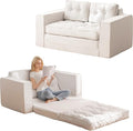 YOSHOOT Loveseat Sleeper Sofa,55" Convertible Sofa Bed Couch Futon Couches for Living Room,3-in-1 Pull Out Floor Couch with Backrest and Pillows