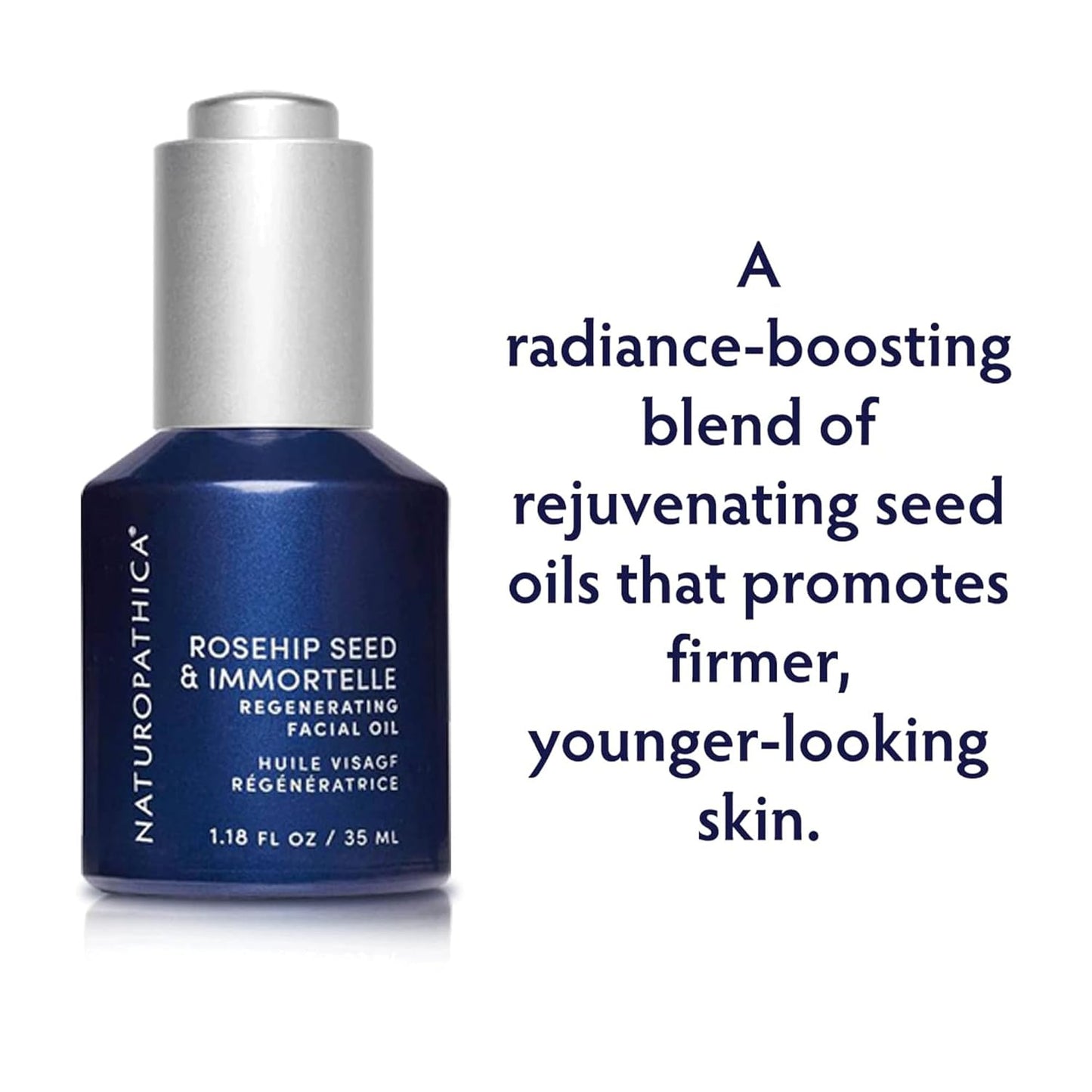 Naturopathica Rosehip Seed & Immortelle Regenerating Facial Oil, Daily Face Oil for Softened Fine Lines and a Healthy Glow, Lightweight Face Oil for Men and Women, 1.18 fl oz