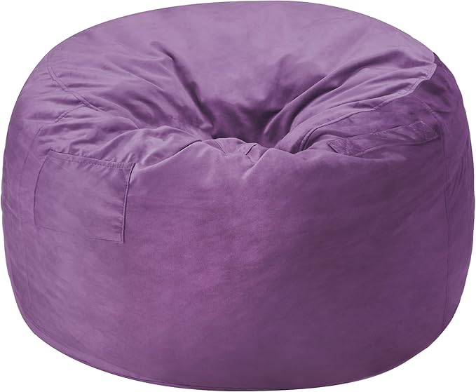 Homguava 6 FT Bean Bag Chair: 6' Bean Bags with Memory Foam Filled, Large Beanbag Chairs Soft Sofa with Dutch Velvet Cover-Purple