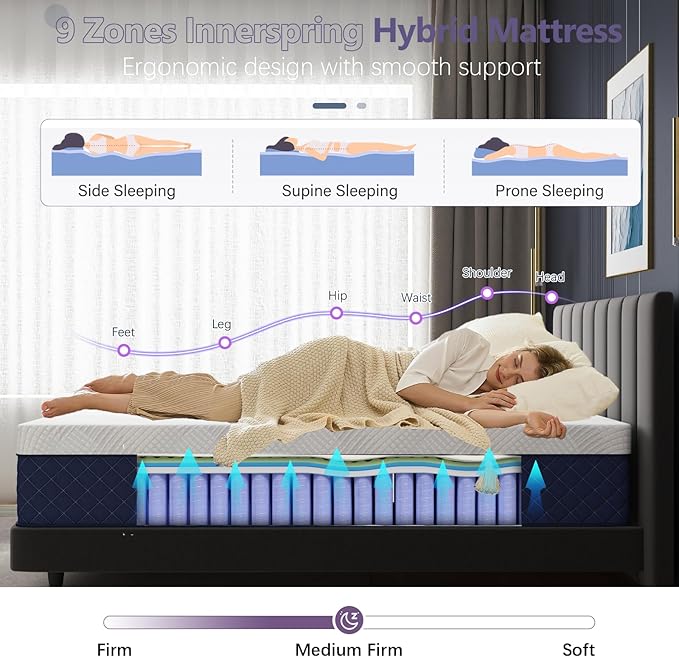 Twin XL Mattresses, 10 Inch Hybrid Twin XL Mattress in a Box, Memory Foam and Individual Pocket Spring Breathable Comfort for Sleep Supportive and Pressure Relief, CertiPUR-US, 39"*80"*10"