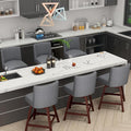 Counter Height Barstools Set of 6,360° Swivel Bar Stools with Back,26 inch Modern Counter barstools,Upholstered Bar Tall Stools for Kitchen Counter,Kitchen Island,Bar, Home (Dark Gray, SET OF 6)