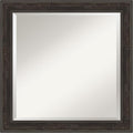 Amanti Art Brown Wall Mirror 24x24 Shipwreck Greywash Narrow Square Bathroom Mirror for Wall Decor Living Room, Medium Traditional Frame, Hangs Horizonally and Vertically, Bathroom Decor, Beveled Edge