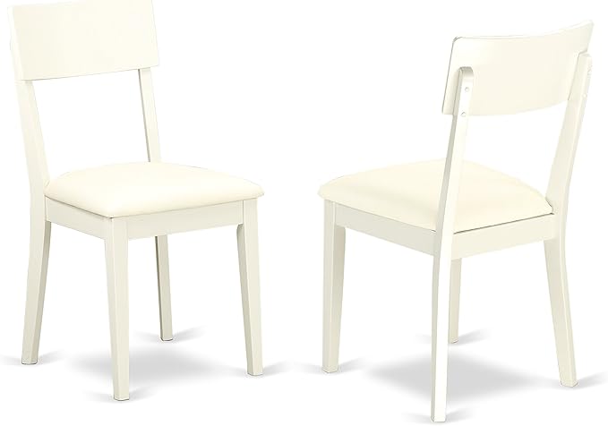 East West Furniture VAAD9-LWH-LC 9 Piece Kitchen Table & Chairs Set Includes an Oval Dining Room Table with Butterfly Leaf and 8 Faux Leather Upholstered Chairs, 40x76 Inch, Linen White