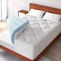 4 Inch Pillow Top Memory Foam Mattress Topper Queen, Dual Layer 2 Inch Gel Memory Foam Plus 2 Inch Pillow Top Cover, White
