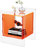 Acrylic Nightstand Colorful Bedside Table with Open Storage Shelf,Clear Side Table for Living Room (1, Orange)