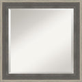 Amanti Art Grey Wall Mirror 25x25 Cottage Grey Silver Square Bathroom Mirror for Wall Decor Living Room, Medium Casual Wood Frame, Hangs Horizonally and Vertically, Bathroom Decor, Beveled Edge