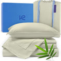 Kickoff Viscose Bamboo Sheets King Size 4-pc 100% Organic Bamboo Viscose Bed Cooling Sheets King Size Set Cool Bedding for hot Sleepers Sheet, Flat, Fitted, Pillowcases (Soft Sage,K)