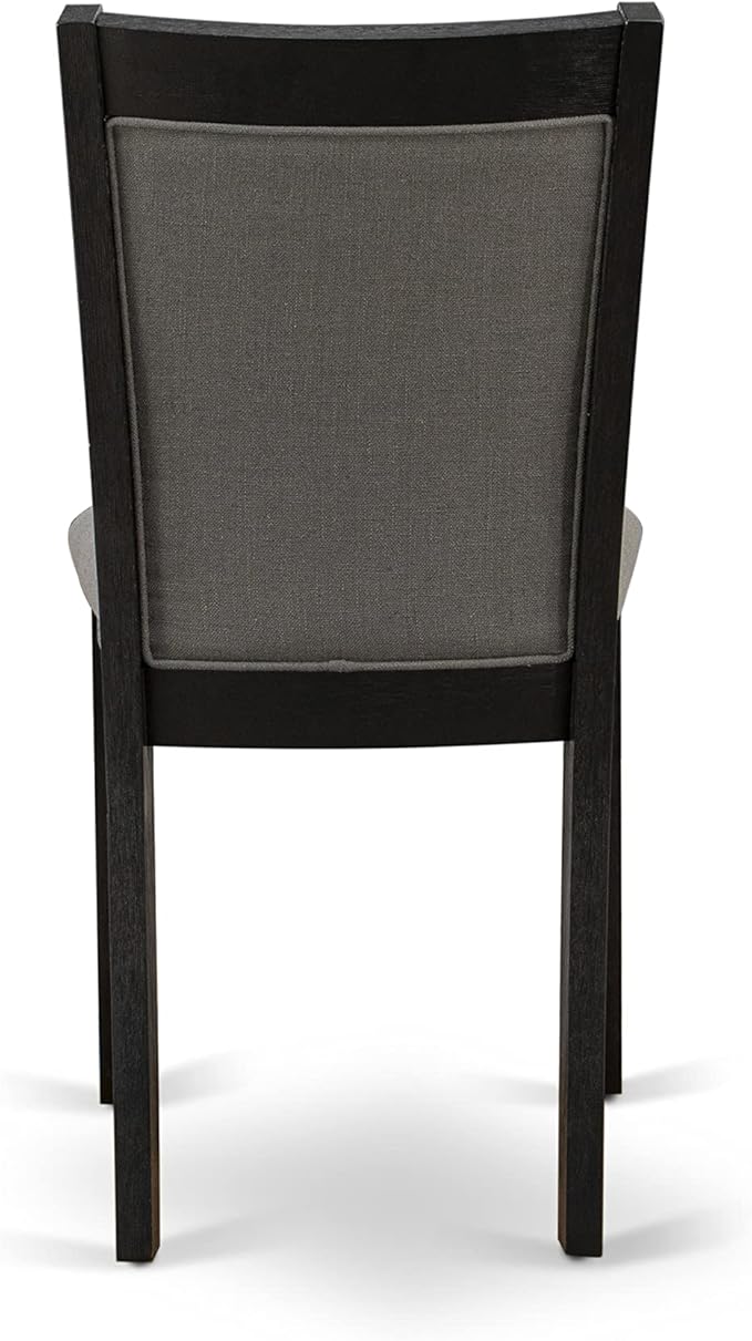 East West Furniture X627MZ650-9 9 Piece Dining Table Set Includes a Rectangle Dining Room Table with X-Legs and 8 Dark Gotham Grey Linen Fabric Parsons Chairs, 40x72 Inch, Multi-Color