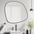 WallBeyond Asymmetrical Mirror, Irregular Wall Mirror, Wall Mirrors Decorative for Bedroom Living Room Entryway Hall, Unique Wall Mirror 27" H x 26" W, Black