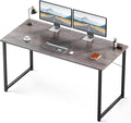 Coleshome 55 Inch Computer Desk, Modern Simple Style Desk for Home Office, Study Student Writing Desk,Grey Oak