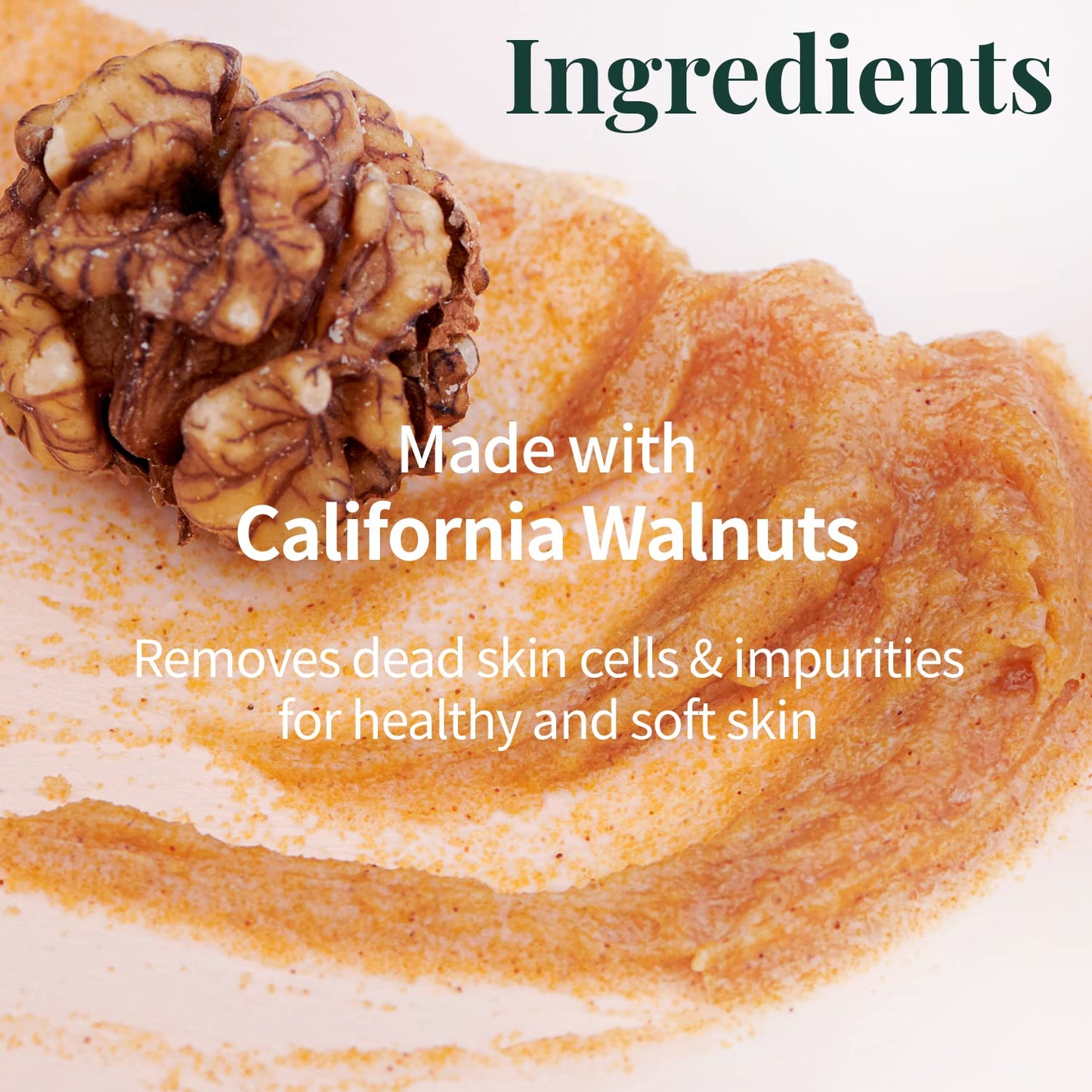 PLU Korean Walnut Body Scrub Pink Floral with Manuka Honey - Exfoliating & Moisturizing & Firming Glow - for Acne, Cellulite, Stretch Marks, Spider Veins, Fresh & Elegance Rose Scent 6.76 oz.